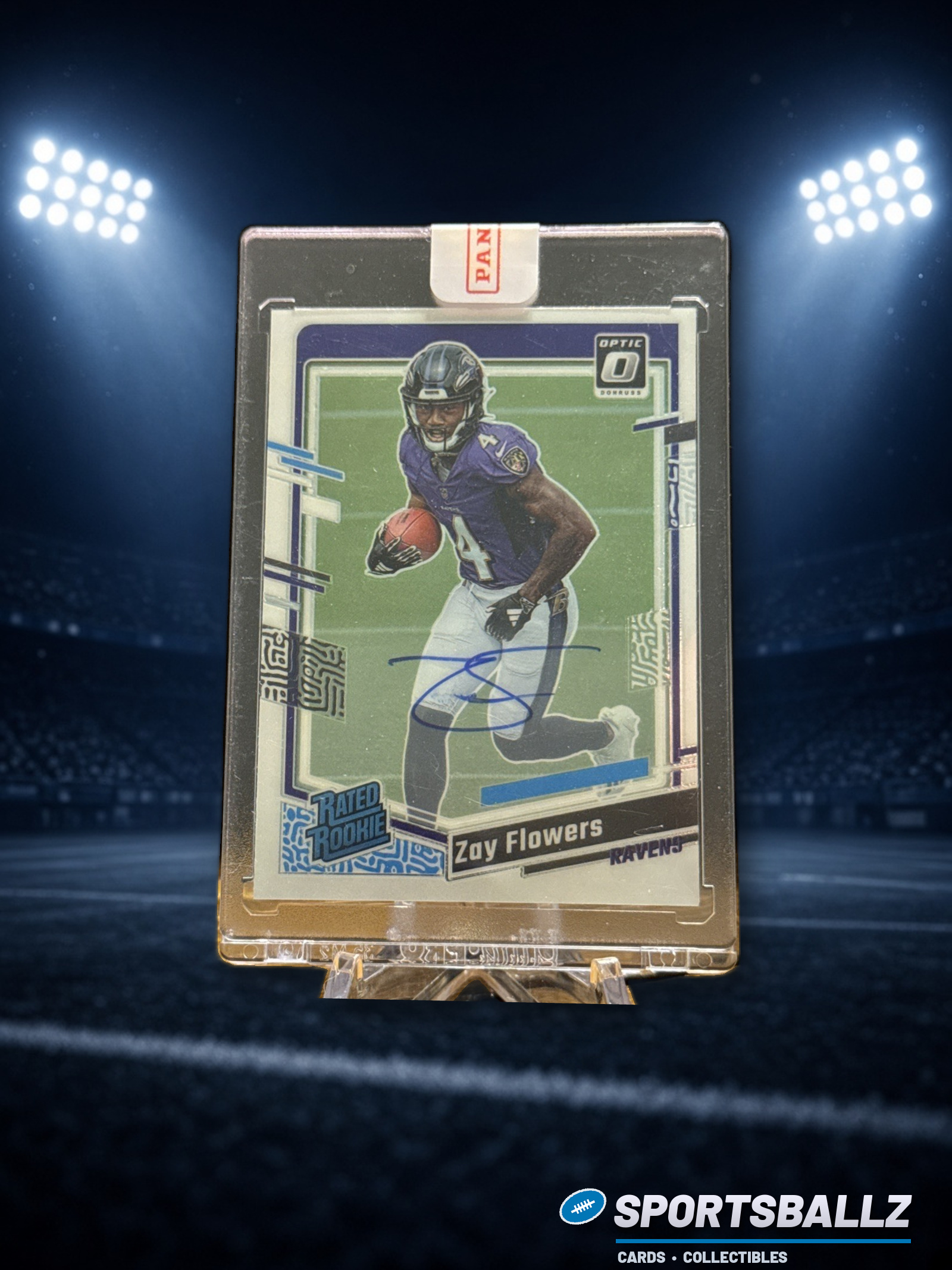 2023 Donruss Optic Zay Flowers Rated Rookie #210 Prizm Auto /99 Ravens